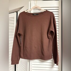 Brown Waffle Knit Top